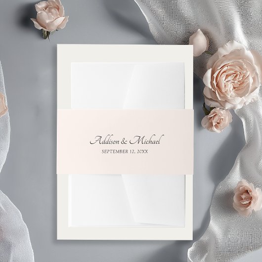 Minimaal warm-beige uitnodigingen wikkel