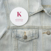 Minimaal warm roze modern Typografisch monogram Naamplaatje (In situ)