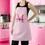 Minimaal warm roze modern Typografisch monogram Schort<br><div class="desc">Verhoog uw keukenstijl met ons Minimal Hot Pink Modern Typografisch Monogram Schort! Met een strak, minimalistisch ontwerp in vet, heet roze, is dit schort gepersonaliseerd met uw monogram in een modern typografisch lettertype. Perfect voor koken, bakken of grillen, het combineert mode en functie met verstelbare riemen en duurzame stof. Of...</div>