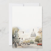 Minimaal Washington DC, VS Waterverf Verloving Kaart (Achterkant)