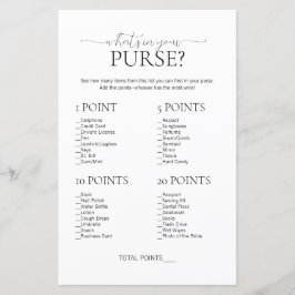 Minimaal wat er in uw Purse Vrijgezellenfeest Game