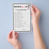 Minimaal Wat zei de Bruidegom Bruidsfeest Spel Flyer (Hand)