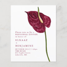 Minimaal Watercolor Anthurium Trouwprogramma