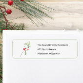 Minimaal Watercolor Kerst Retouradres Label