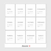 Minimaal waterdicht keukenetiket sticker (Vel)