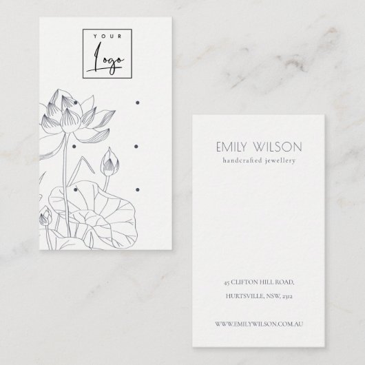 Minimaal waterloperzakje 3, oorscherm visitekaartje (Voorkant / Achterkant)