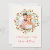 Minimaal Waterverf Roos Floral van Engagement Part Kaart (Voorkant)