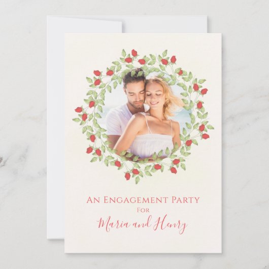 Minimaal Waterverf Roos Floral van Engagement Part Kaart (Voorkant)