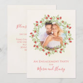 Minimaal Waterverf Roos Floral van Engagement Part Kaart (Voorkant / Achterkant)