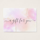 Minimaal waterverf roze goud chic Cadeaubon Visitekaartje (Voorkant)