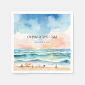 Minimaal Waterverf strand Servet (Voorkant)