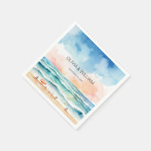 Minimaal Waterverf strand Servet (Hoek)