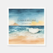 Minimaal Waterverf strand Servet (Voorkant)