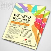 Minimaal We hebben je hulp nodig Charity Vrijwilli Flyer
