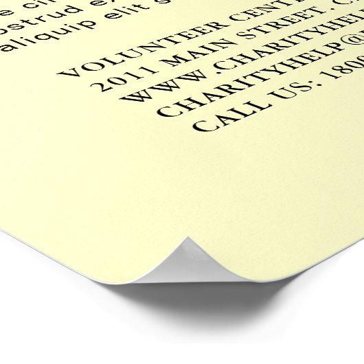 Minimaal We hebben je hulp nodig Charity Vrijwilli Poster (Hoek)