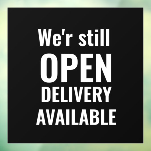 Minimaal, we zijn nog open raamsticker (Vel 3)