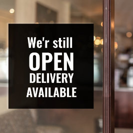 Minimaal We zijn nog open  Raamsticker