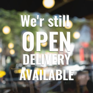 Minimaal We zijn nog open  Raamsticker