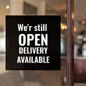 Minimaal, we zijn nog open raamsticker