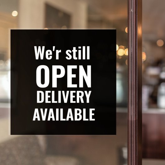 Minimaal, we zijn nog open raamsticker