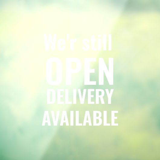 Minimaal We zijn nog steeds open Raamsticker (Vel 3)