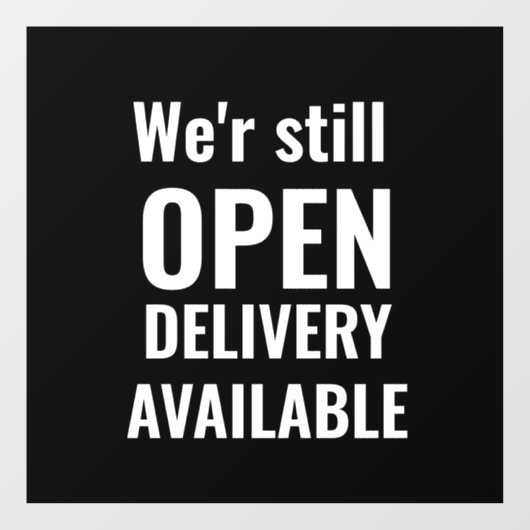 Minimaal We zijn nog steeds open  Raamsticker (Vel)