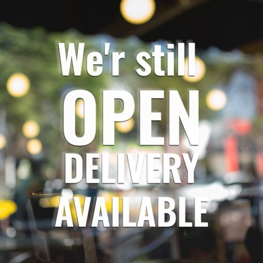 Minimaal We zijn nog steeds open Raamsticker