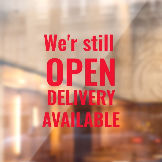 Minimaal We zijn nog steeds open Rood Raamsticker (Vel 2)