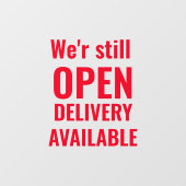 Minimaal We zijn nog steeds open Rood Raamsticker (Vel)