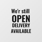 Minimaal We zijn nog steeds open Zwart Raamsticker (Vel)