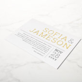 MINIMAAL WEDING, eenvoudig modern, zacht bleek Folie Uitnodiging (Gedraaid)