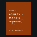 Minimaal welkom bij Terracotta Engagement Party Poster<br><div class="desc">Minimaal welkomstteken van Terracotta Engagement Party</div>