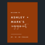 Minimaal welkom bij Terracotta Engagement Party Poster<br><div class="desc">Minimaal welkomstteken van Terracotta Engagement Party</div>