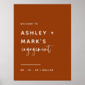Minimaal welkom bij Terracotta Engagement Party Poster (Voorkant)