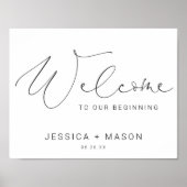 Minimaal Welkomstgebarentaal voor handbruiloft Pos Poster (Voorkant)