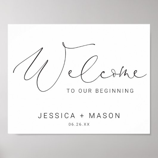 Minimaal Welkomstgebarentaal voor handbruiloft Pos Poster (Voorkant)