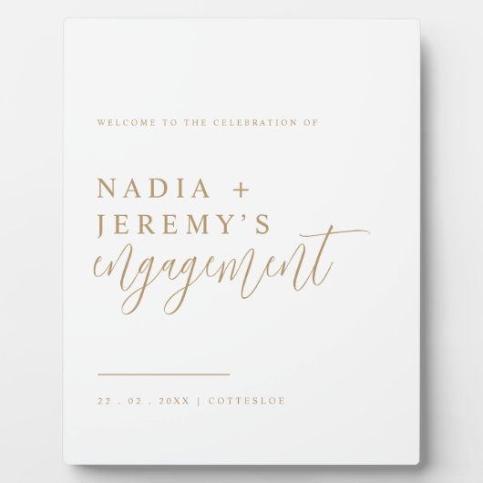 Minimaal Welkomstteken van Tabletop van Engagement Fotoplaat (Voorkant)