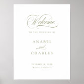 Minimaal welkomstteken voor Elegant Script Calligr Poster (Voorkant)