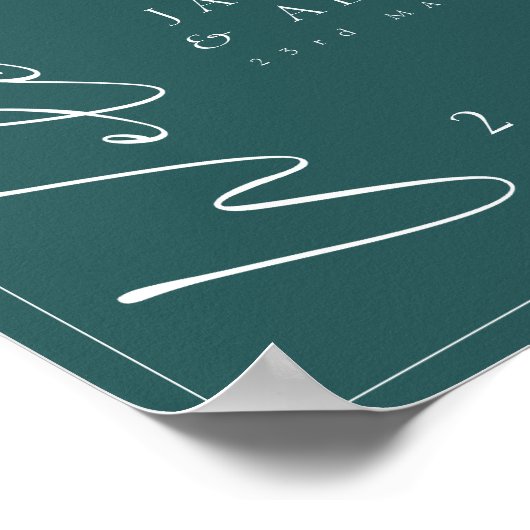 Minimaal welkomstteken voor groene marinescript poster (Hoek)