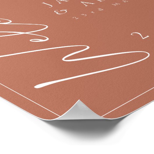 Minimaal welkomstteken voor terracotta Script Wedd Poster (Hoek)