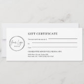 Minimaal Wenkbrauw Logo Cadeaubon (Achterkant)