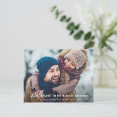 minimaal wenskaart scriptfoto kerst briefkaart (Staand voorkant)