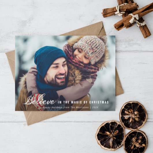 minimaal wenskaart scriptfoto kerst briefkaart