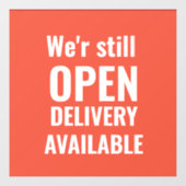 Minimaal We're Still Open Rode Raamsticker (Vel)