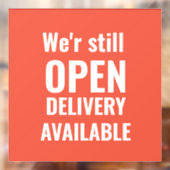 Minimaal We're Still Open Rode Raamsticker (Vel 2)