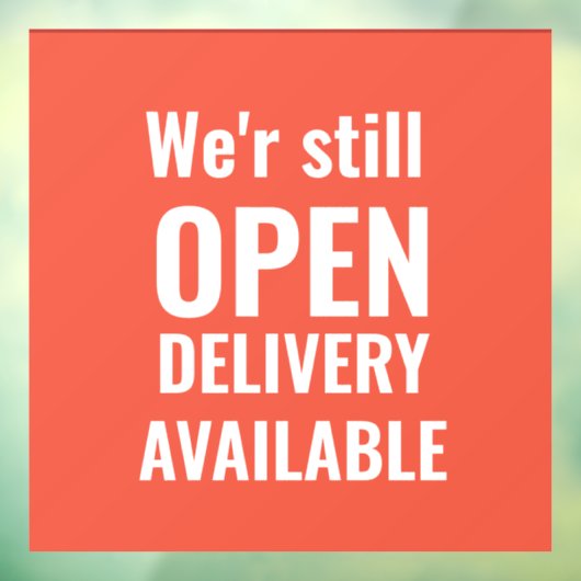 Minimaal We're Still Open Rode Ramensticker Raamsticker (Vel 3)