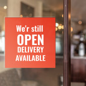 Minimaal We're Still Open Rode Ramensticker Raamsticker