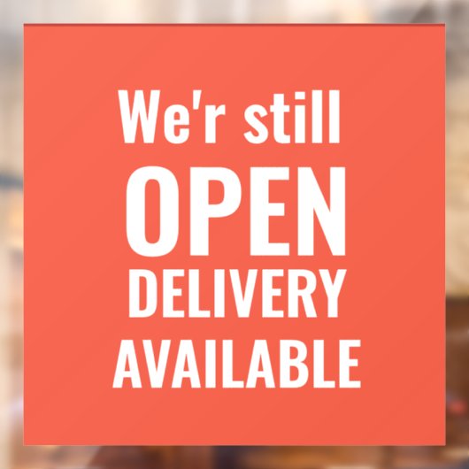 Minimaal We're Still Open Rood Raam Sticker (Vel 2)