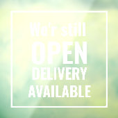Minimaal We're Still Open Transparante Raamfolie Raamsticker (Vel 3)