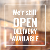 Minimaal We're Still Open Transparante Raamfolie Raamsticker (Vel 2)